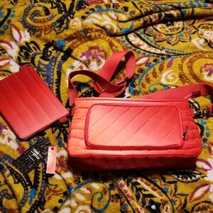 THINK ROYLN Red and Pink Crossbody Bag